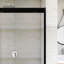Porte de douche à double cadre coulissante en aluminium noir mat 56-60 "x H 72"-116690979