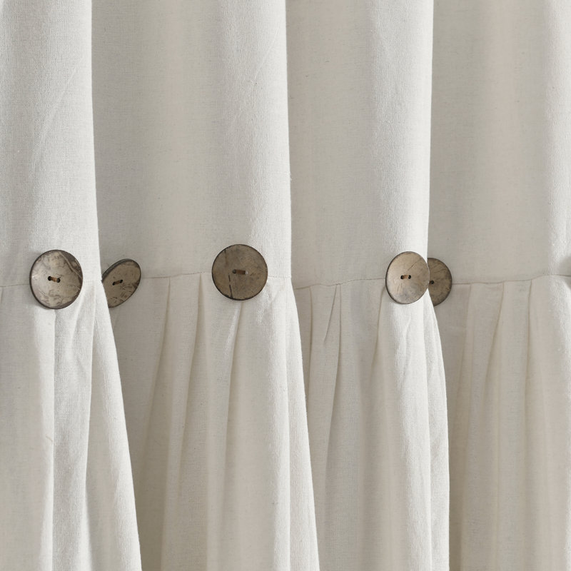 Ruya Cotton Blend Semi Sheer Curtain Single Panel, OffWhite