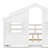 Full Size House Loft Bed With Roof, Windows,4 Storage Drawers,Pine Wooden Bed With Safety Guardrails,Ladder-114355434