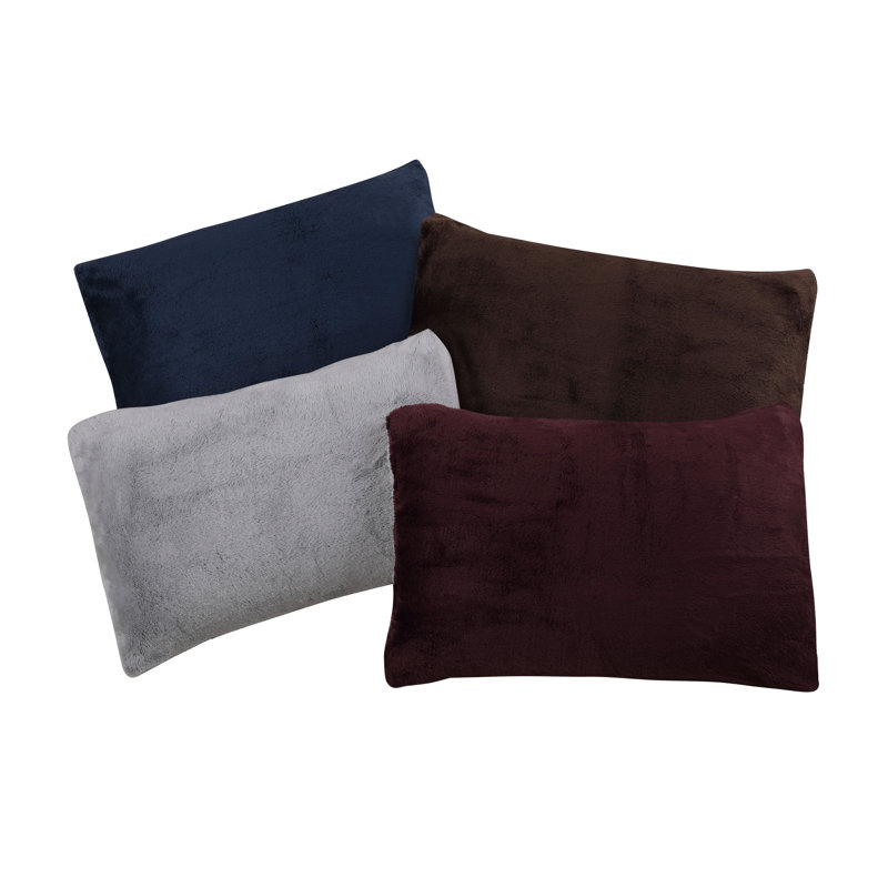 Wine Faux Fur and Sherpa Reversible Full Comforter Set