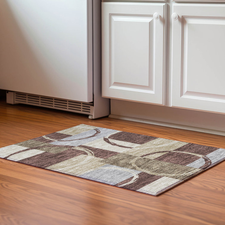 Premium Machine Washable Prisco Brown Rug