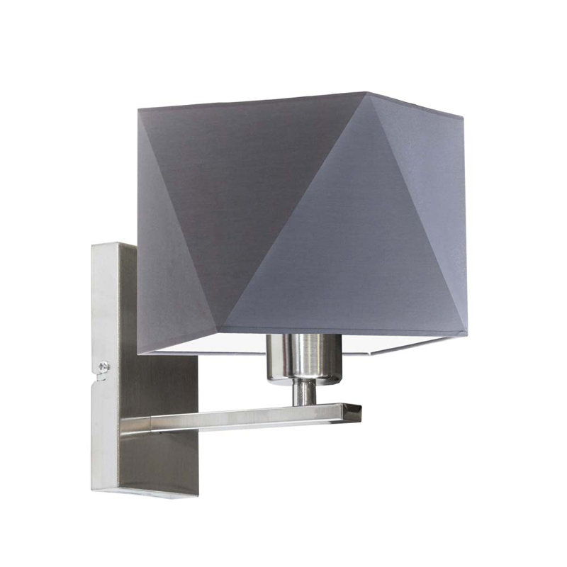 Awilda Steel Armed Sconce, Brushed Steel, Grey