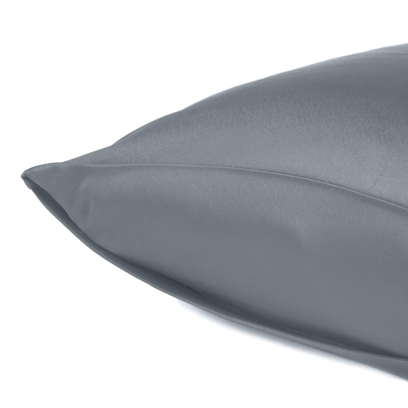 Taies d'oreiller en satin, Grand, Gris acier