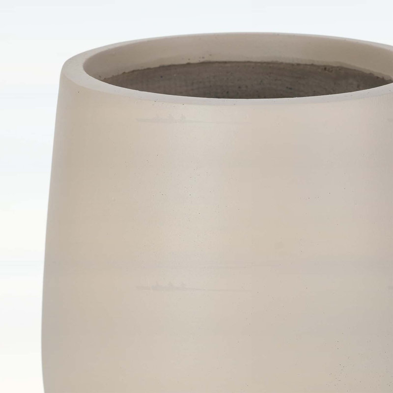 Lightweight Round MGO Outdoor Planter Set with Drainage, 3 Sizes for Indoor and Outdoor Decor, Light beige