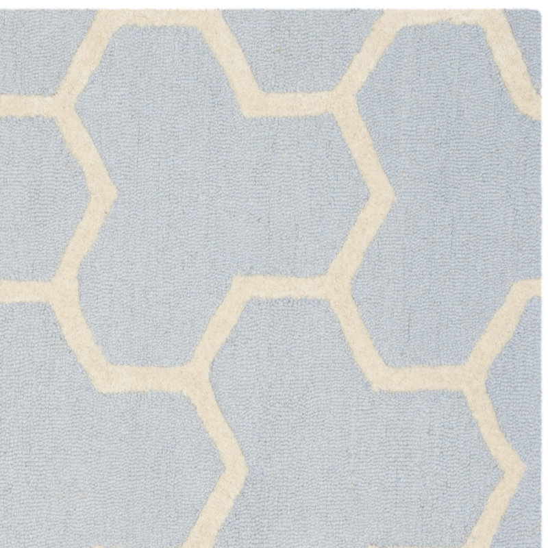 Deedgra Cambridge Hand Tufted Wool Geometric Rug, Square 8'