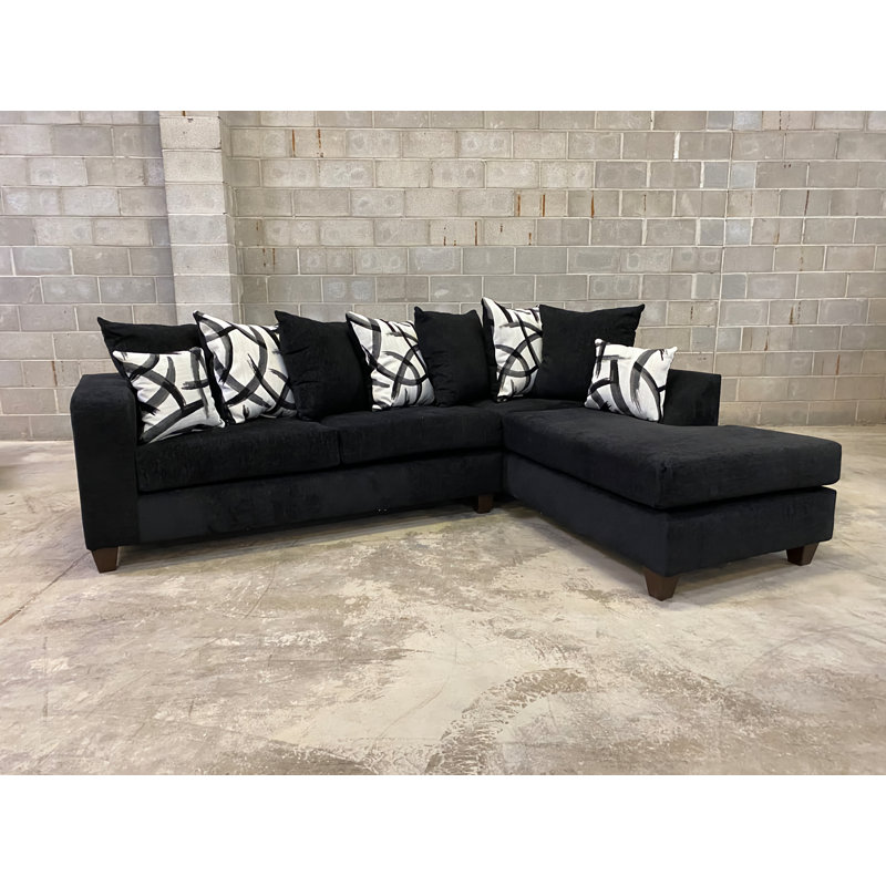 Canapé modulaire Monroe RAF, Noir chenille