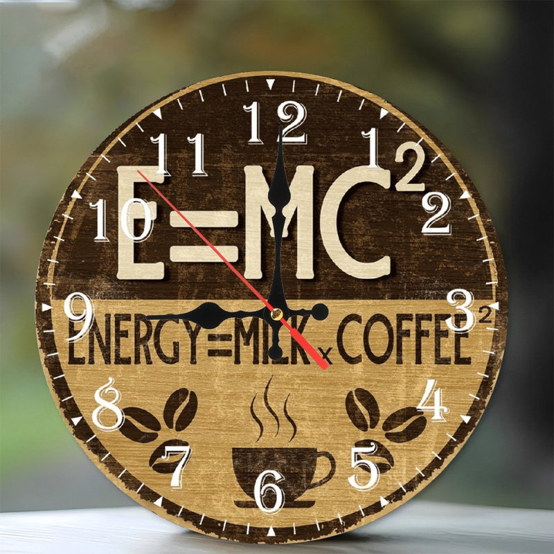 Horloge murale en bois 10 po, mouvement silencieux, à piles (piles AA non incluses), décor artistique, parfait pour les décorations