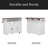 46.5'' Farmhouse Kitchen Island With Drape Of Beads, Power Outlet, Rolling Kitchen Cart On Wheels With Drop Leaf, 3 Doors , 3 Drawers And Internal Iron Shelf, For Kitchen, Dining Room-2102660100