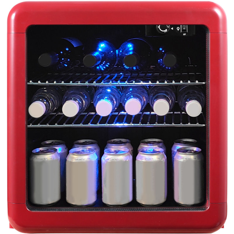 1,7 cu. Réfrigérateur à boissons rétro, Rouge