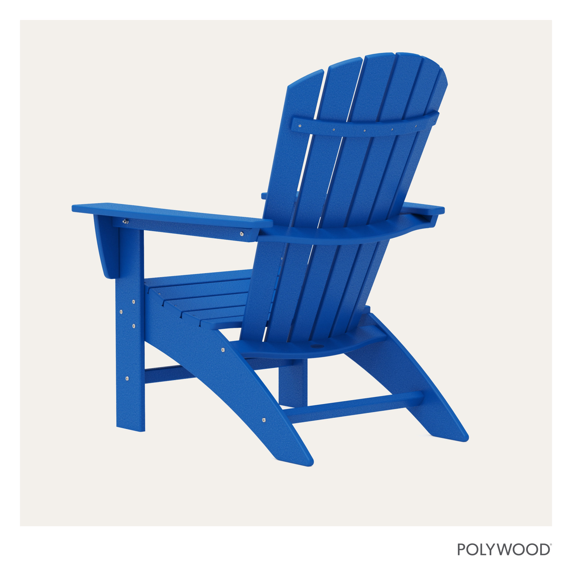 POLYWOOD Nautical Curveback Adirondack Chair, Pacific Blue