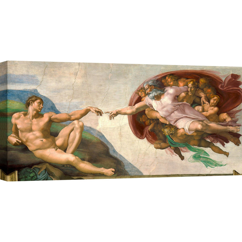 The Creation Of Adam by Michelangelo - Wrapped Canvas Print, 60cm H x 120cm W x 4cm D