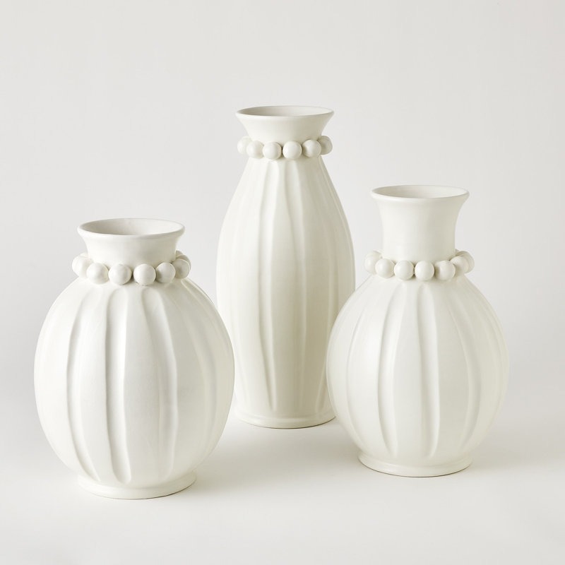 Pearl Vase-Matte White-Tall, 20" H x 9" W x 9" D