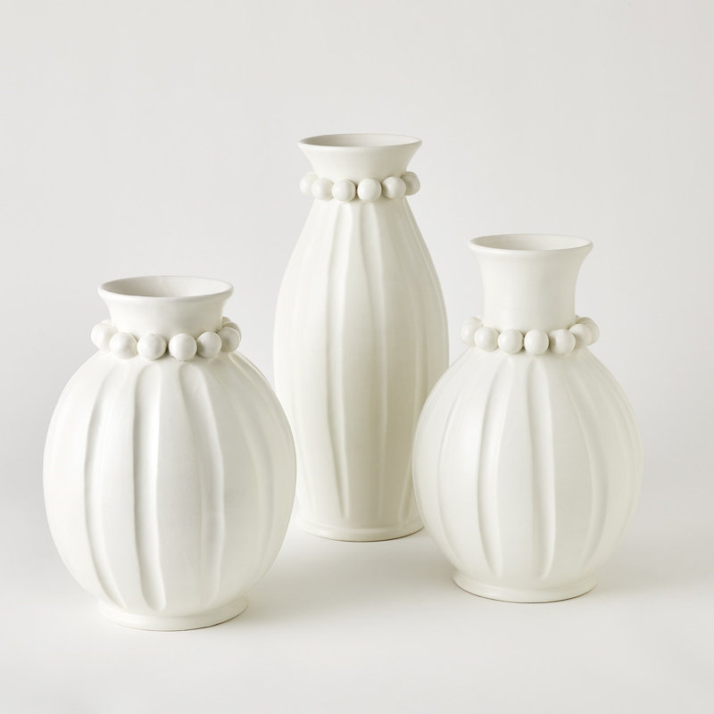Pearl Vase-Matte White-Tall, 20" H x 9" W x 9" D