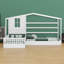 Wood House Bed , 2 Solid Bed L Structure With Fence And Slatted Frame-1640967345