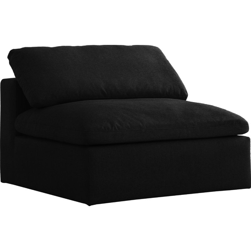 Burrows Upholstered Accent Chair, Black Linen Blend
