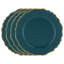 Ensemble de 4 assiettes en plastique D13 - bleu sarcelle / or