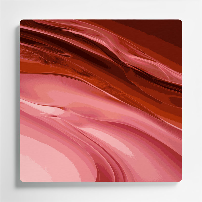 Gradient Abstract 96, art mural en métal rouge, H 16 po x l 16 po