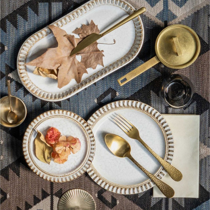 MEPRA Epoque Stainless Steel Flatware Set, Pewter Gold