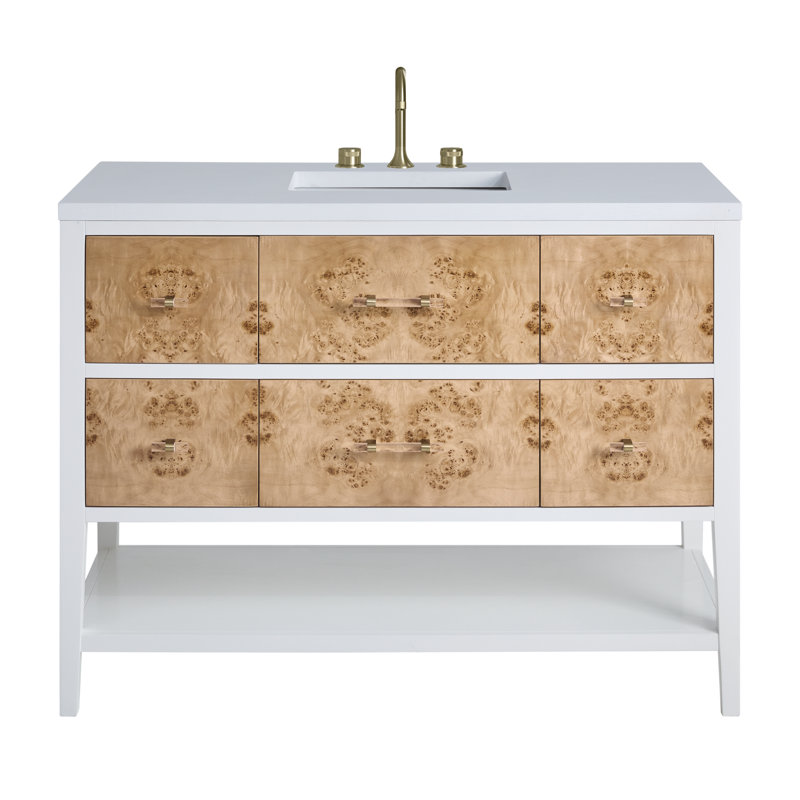 Olena 48'' W Single Vanity, 8" Widespread, White Zeus 