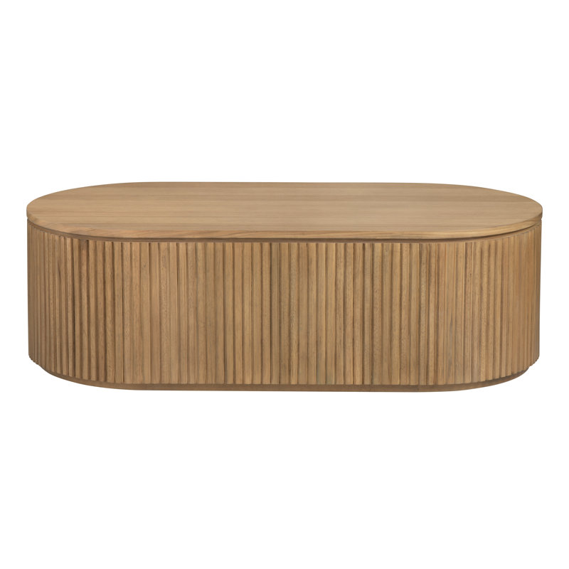 Coomes 52 in. Brown Oval Shaped Cocktail Coffee Table