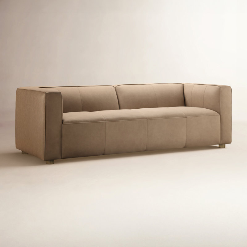 Canapé en cuir JoJo Fletcher Matteo Nubuck, Brun