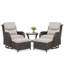 Ensemble de conversation d'extérieur 5 pièces Koba - Chaises berçantes pivotantes avec repose-pieds et table d'appoint-1315477266-1315477279
