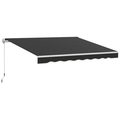Outsunny 250cm W x 200cm D Polyester Cover Retractable Patio Awning