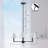 Costa 4-light 28" Mid-century Modern Black Chandelier with Iron Frame and White Linen Shades for Dining Room.-1667455886