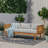 Acacia Wood Patio Furniture Set,Outdoor 3 Seater Daybed(With Water Resistant Thick Cushions)And Round Coffee Table, Light Gray Cushion-2034029780