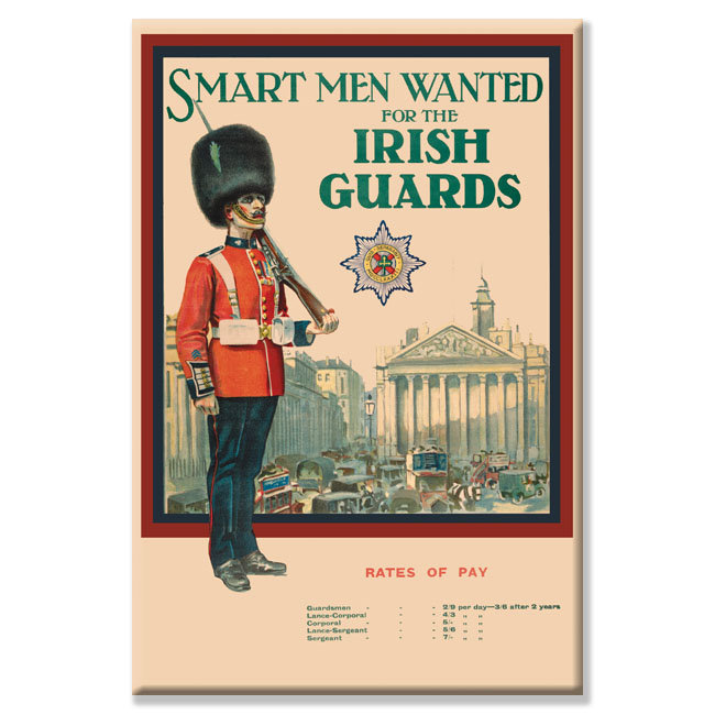 "irish gardes" , publicité sur toile tendue, H 24 po x l 16 po