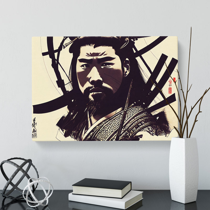 Samurai Portrait - Wrapped Canvas, 35cm H x 50cm W x 3cm D