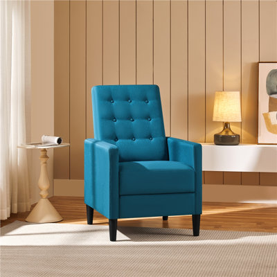 Adysyn Button Tufted Upholstered Manual Push-Back Recliner