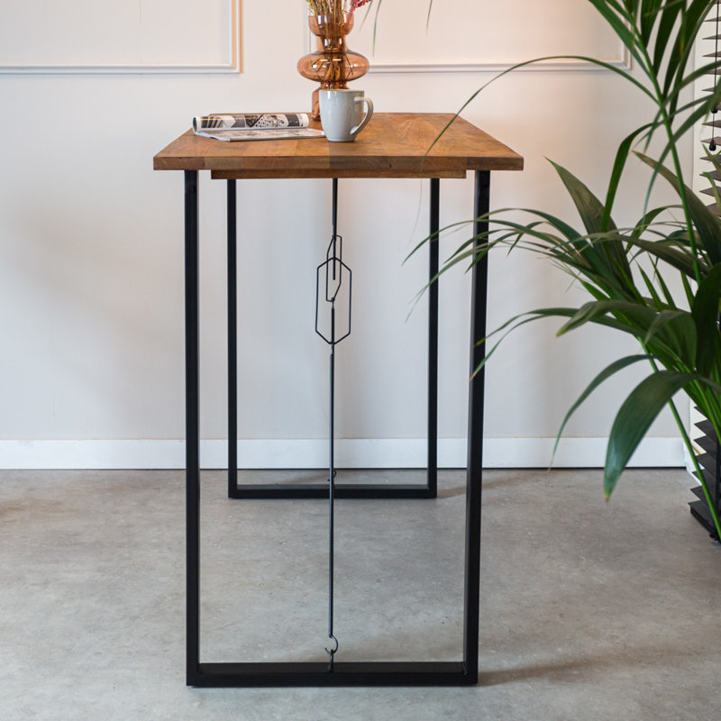 Jamir Solid Wood Top Metal Base Dining Table