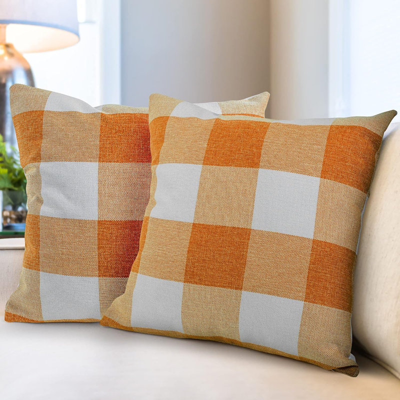 Ensemble de 2 coussins décoratifs Zulay, Guingan orange