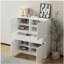 Armoire de rangement en bois blanc avec 4 portes et 2 tiroirs