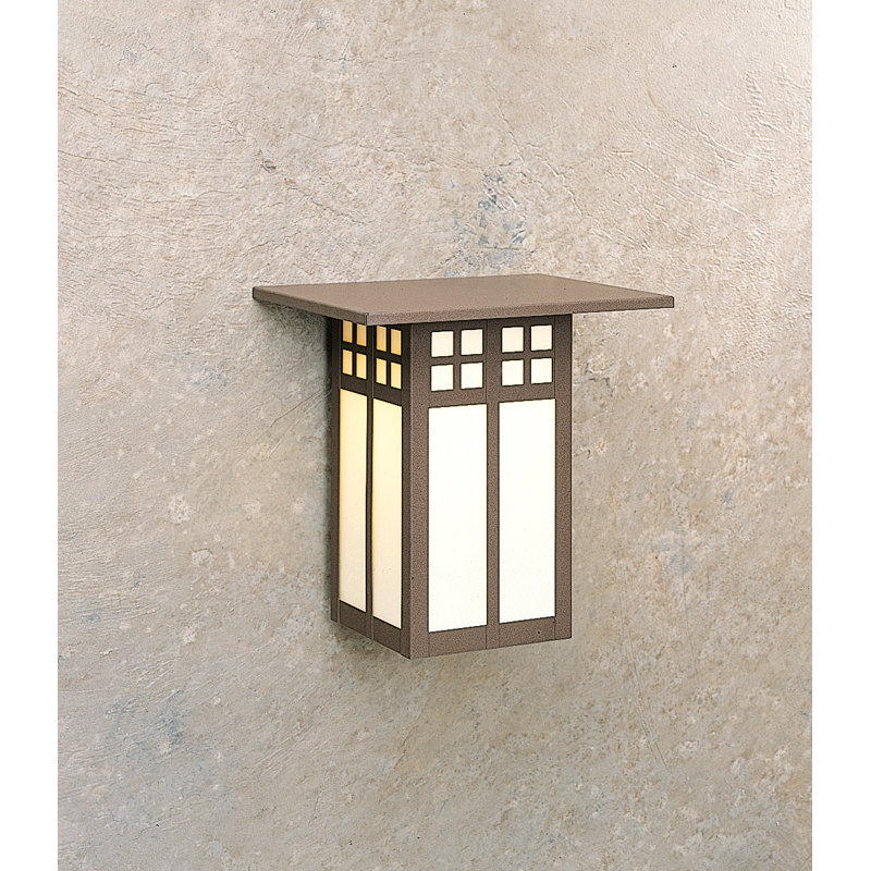 Lanterne murale d'extérieur 2 lumières Glasgow, H 18 po x l 18 po x P 14,5 po, Bronze, Bleu et blanc opalescent