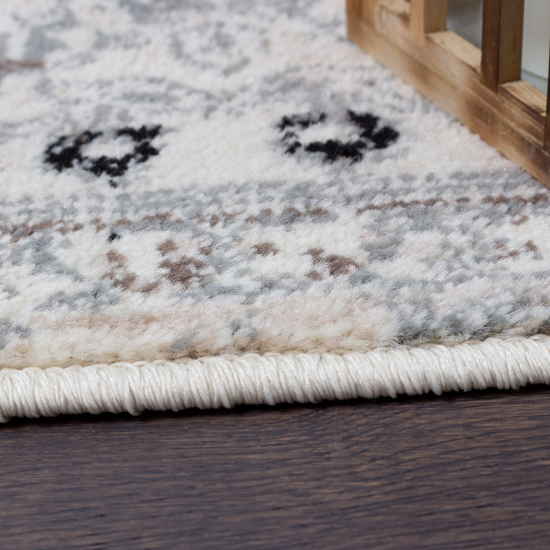 Tapis oriental crème / gris Tonia, Rectangle 3 pi 3 po x 4 pi 11 po