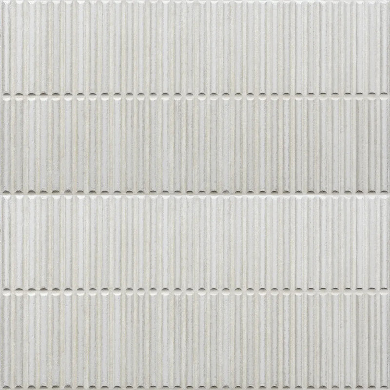 Homey Stripes 12" x 24" 3D Kit Kat Fluted Porcelain Wall Tile, White