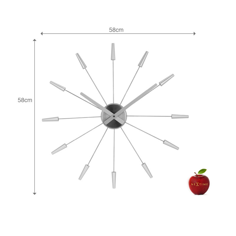 Silver Plug Inn Metallic Spoke Wall Clock