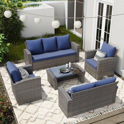 7-Person Wicker Patio Furniture Set With Cushions