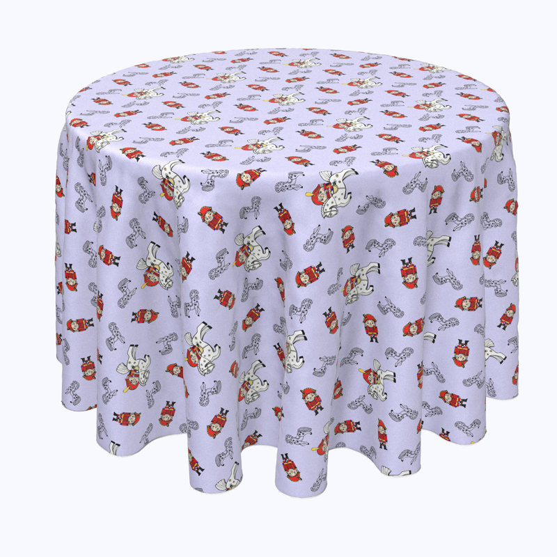 Geometric Round Christmas Tablecloth, 60" x 60", Nutcracker Fairy Tale