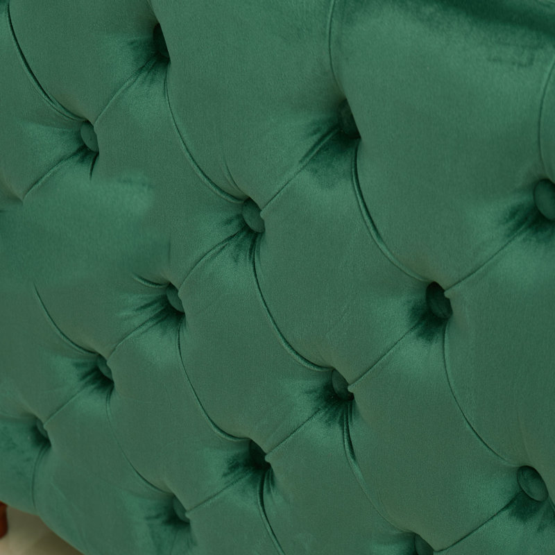 Upholstered Sofa With Metal Legs, Green