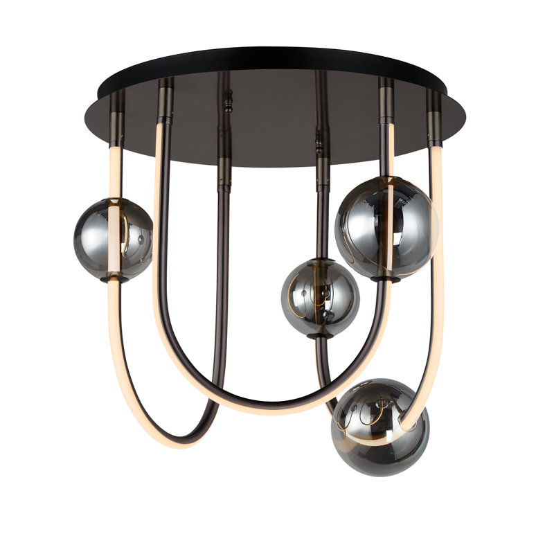 Dreamer 3 - Light LED Flush Mount, Black Chrome, Mirror Smoke