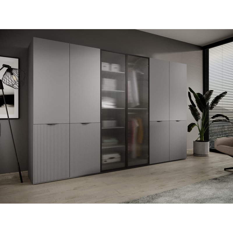2 Door Manufactured Wood Wardrobe, Grey