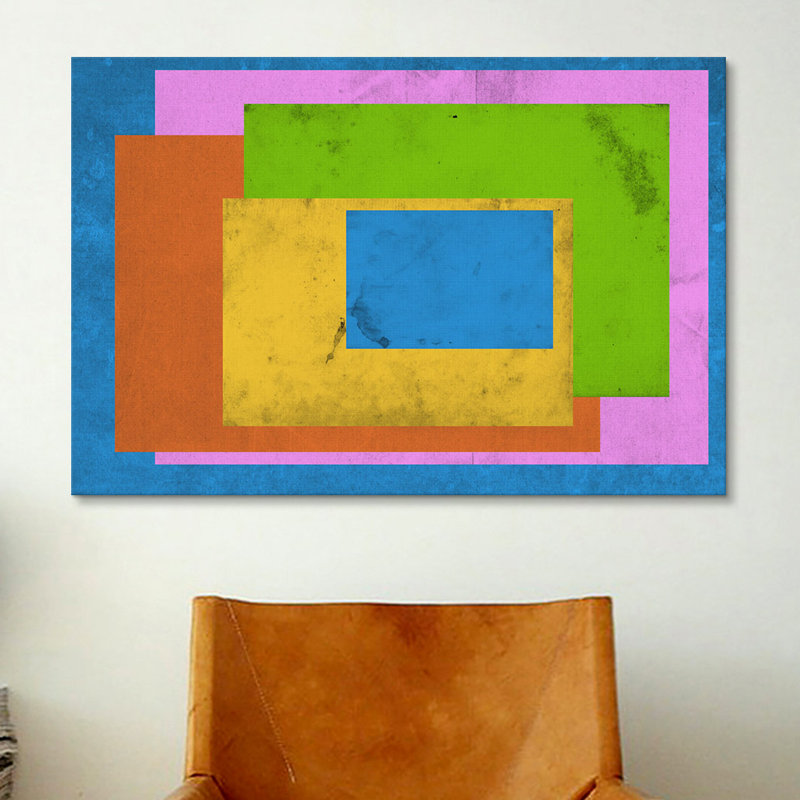 Albree Modern Homage to the Rectangle, impression sur toile, H 12 po x l 18 po x P 1,5 po, Toile tendue, Pas de tapis