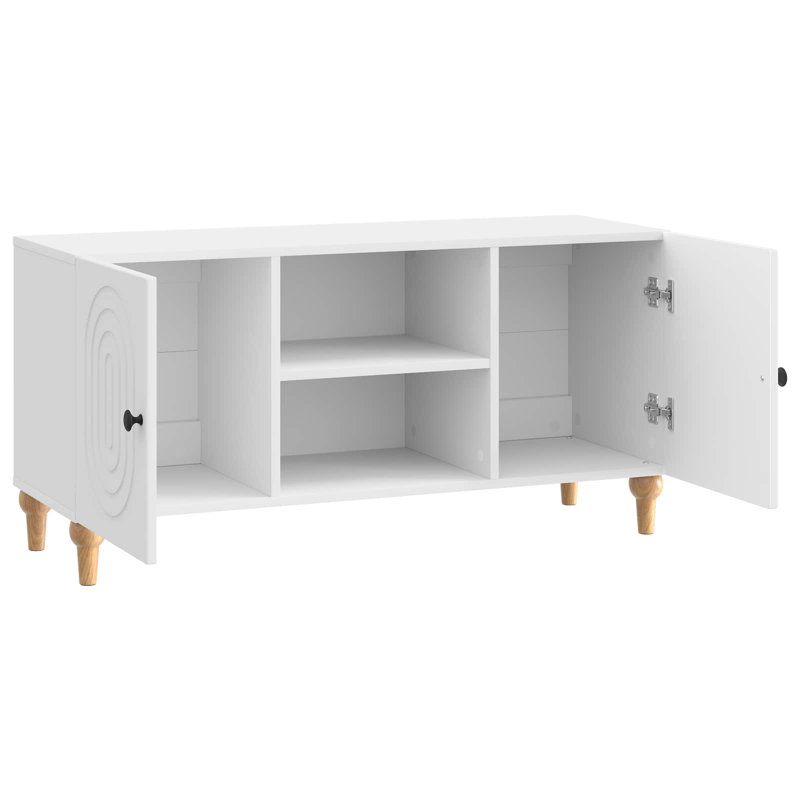 TV Stand, 50cm H x 102cm L x 34.5cm W, High Gloss White
