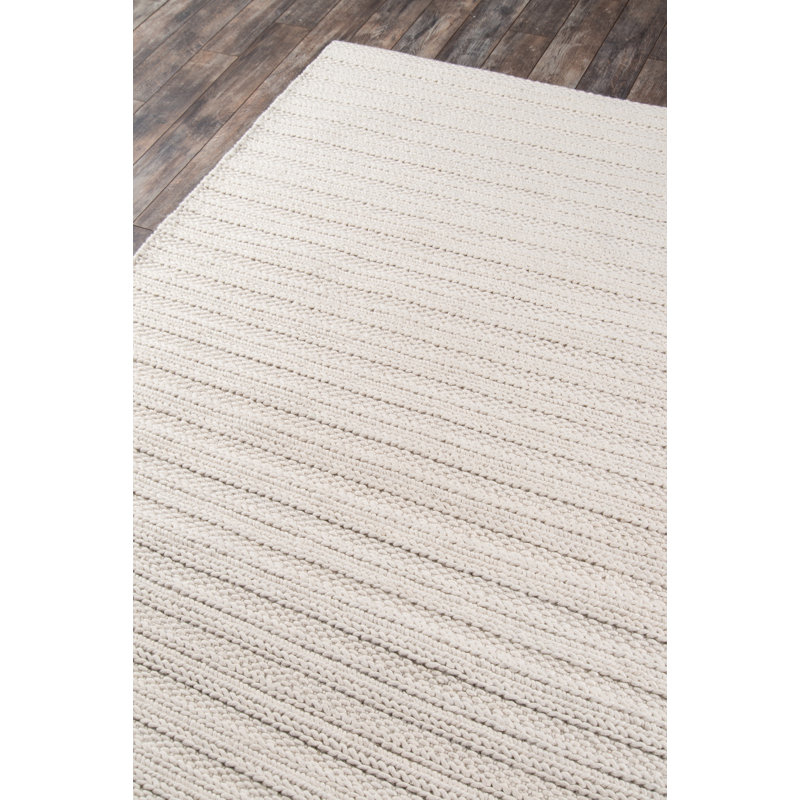 Kells Striped Handmade Ivory Area Rug, Rectangle 3' x 5'