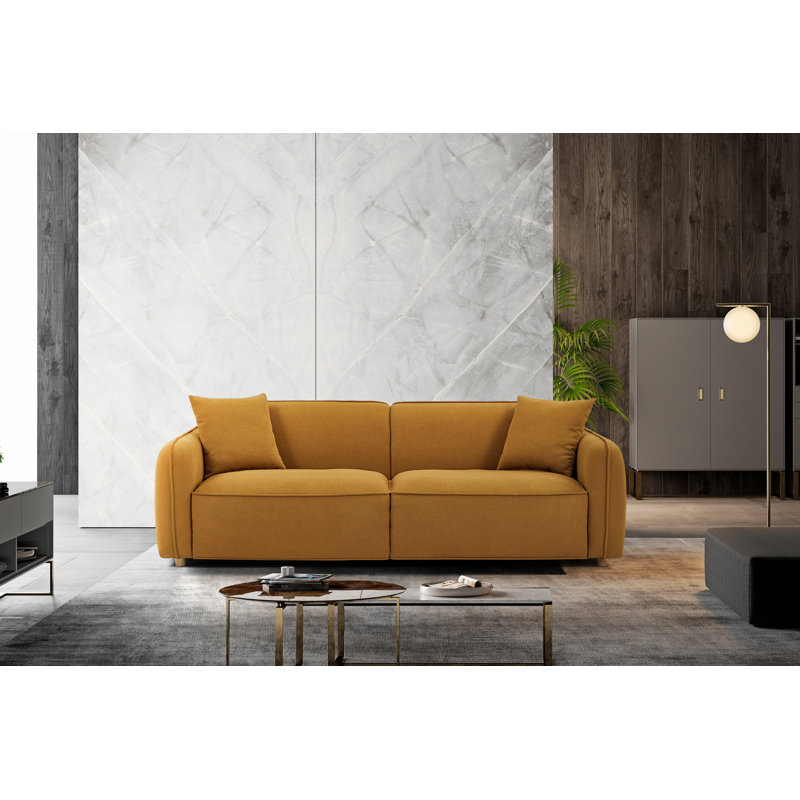 Durkee l 90,55 po Canapé rembourré 3 personnes, Brun