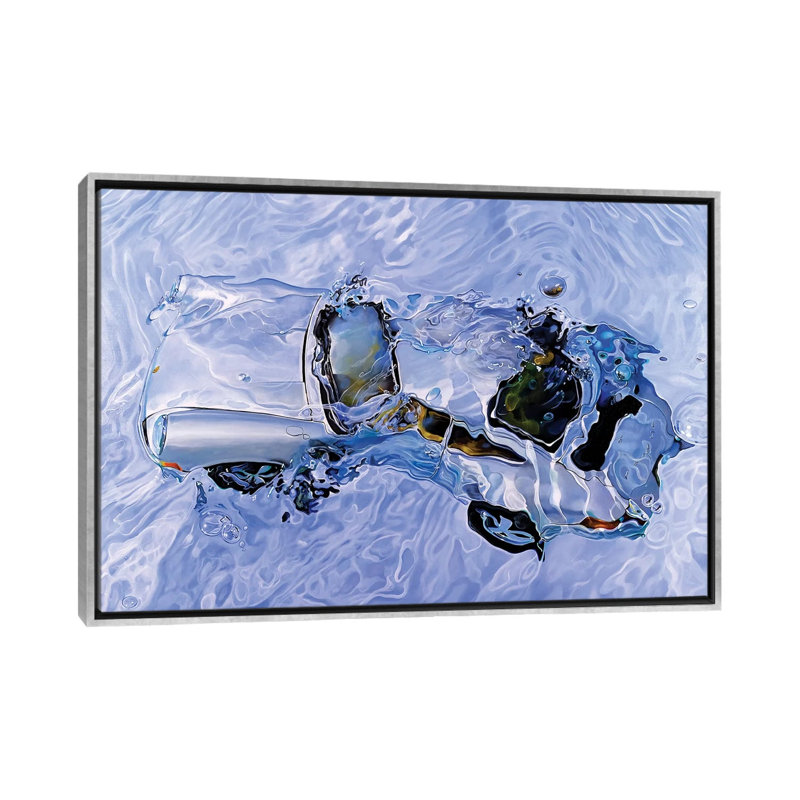 " Chlorine V " by Marcello Petisci, No Mat, 26" H x 40" W x 1.5" D, Silver Framed Canvas