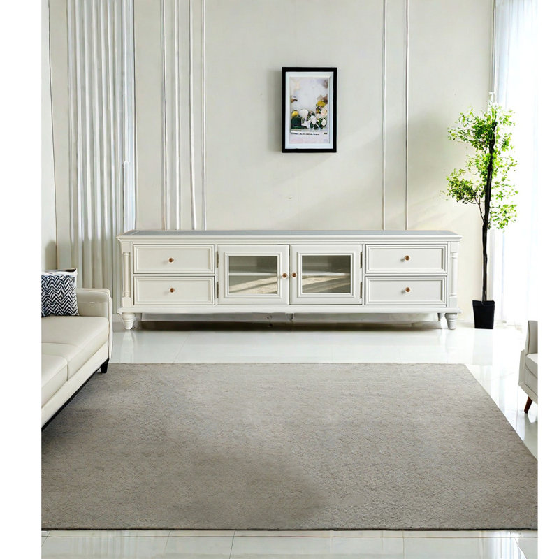 Crédence de rangement American, Blanc, H 22,44 po x l 70,78 po x P 16,93 po